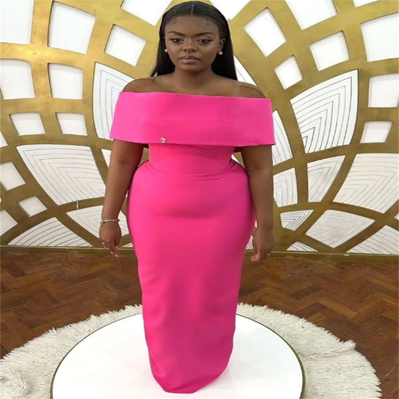 Hot Pink Mermaid Prom Dress For Black Girls Elegant Plus Size African Evening Dress Big Bow Dance Formal Party Gown 2025 vestidos de noche Charming Bi