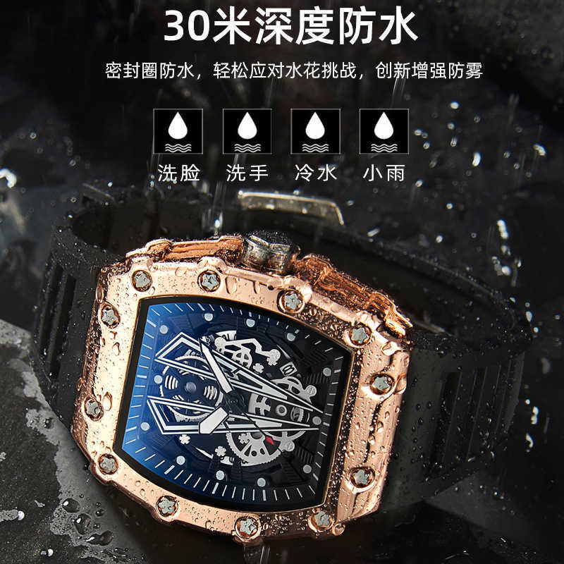 Watch large dial mens quartz watch waterproof sports watch square mens watch luminous watch man W250212
