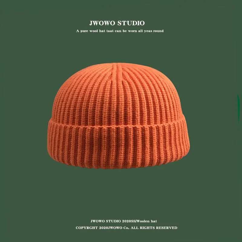 Fashion Hat Autumn Hat Winter Sweet Melon Mens Knitted Round Top Sugar Free Cold Bun Street Hip Hop Wool Beanie Sports Warm X250212