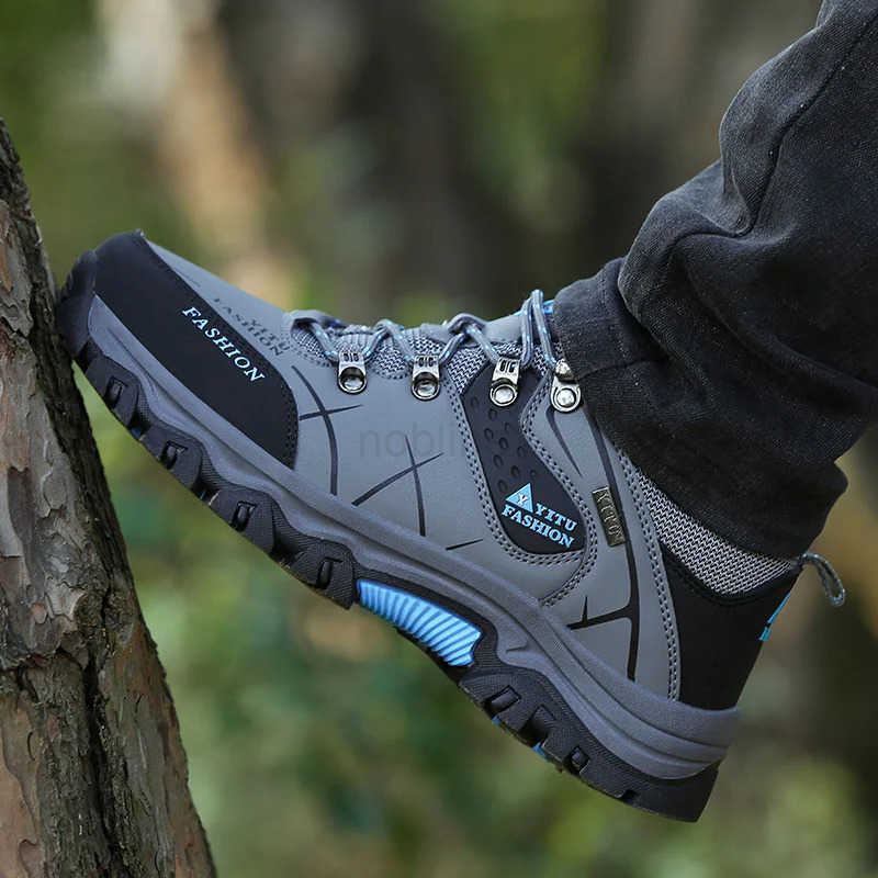 Men Sneakers Luxury Brand Outdoors Hiking Shoes Big Size Men Work Casual Shoes Height Increasing Non-slip Shockproof Mens Shoes Z250212