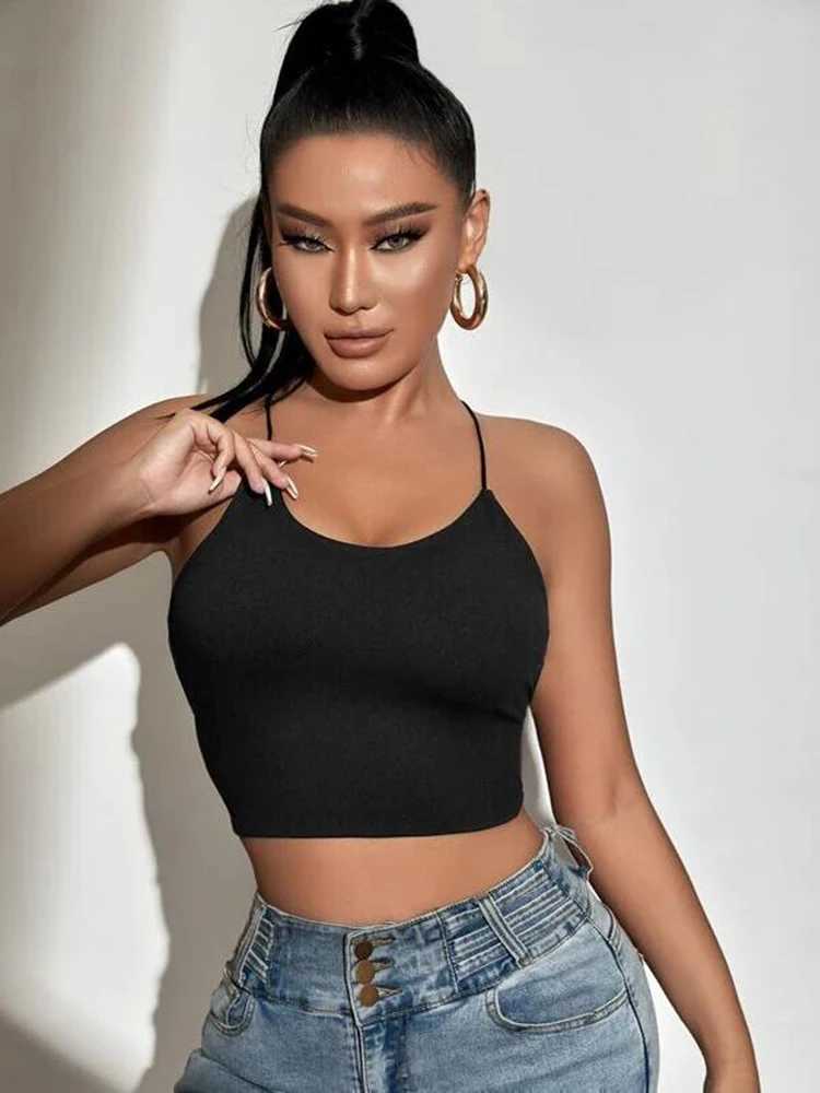 2022 Summer New SXY Backless Lace Up Crop Cami TopXJ250212