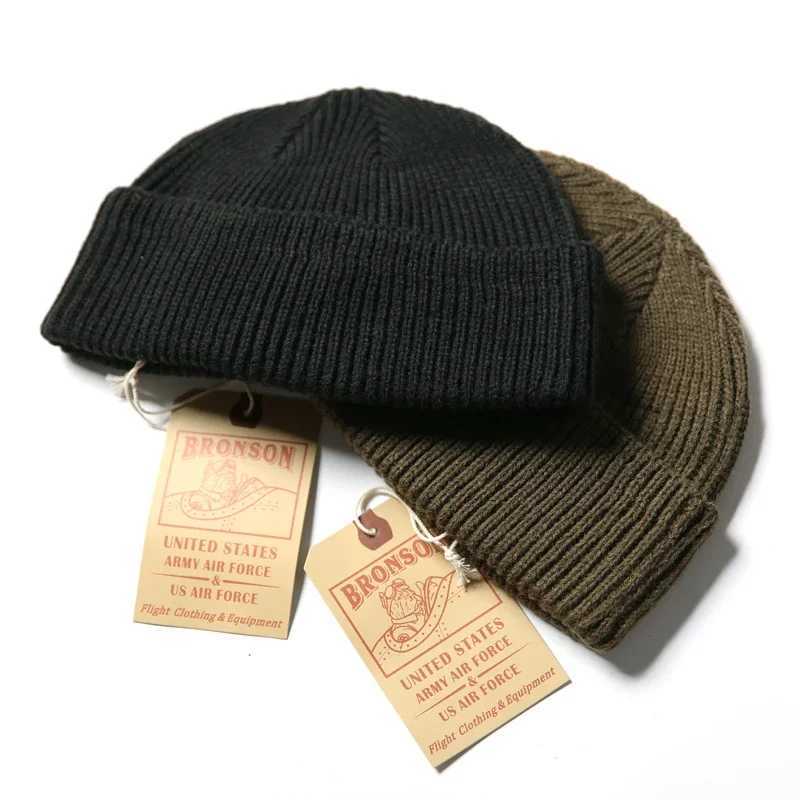 Bronson USAF Type A-4 CAP WWII Ground Crew Woolen Knitted Hat Unisex Beanies X250212