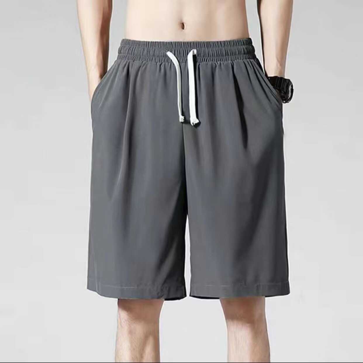 Chao Lun fabric quick drying pants ice silk mens summer sports five point pants mens summer outdoor wear casual loose mens shorts W250212