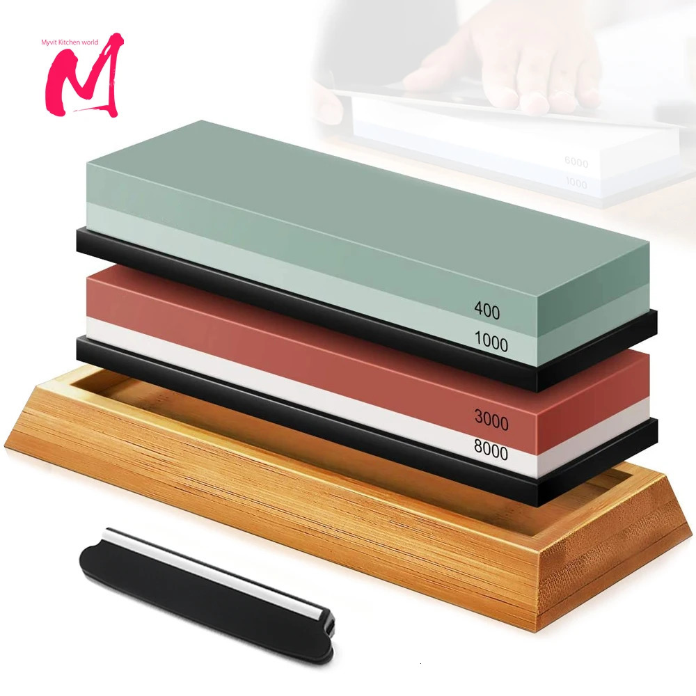 Sharpening Stone Knife Sharpener Professional Whetstone Dual Side Set Grinding Shapner Water Wetstone Kitchen Accessories Tools 250211