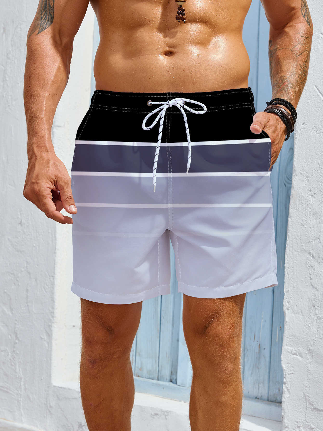 Mens quick drying beach shorts swimming trunks Hawaiian mens shorts casual mens beach summer surfing pants W250212