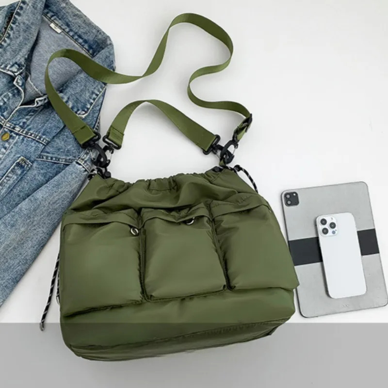 Student Crossbody Bag Large Capacity Nylon Shoulder Bag Multi Functional Handbag Multi Pocket Mommy Bag 250207