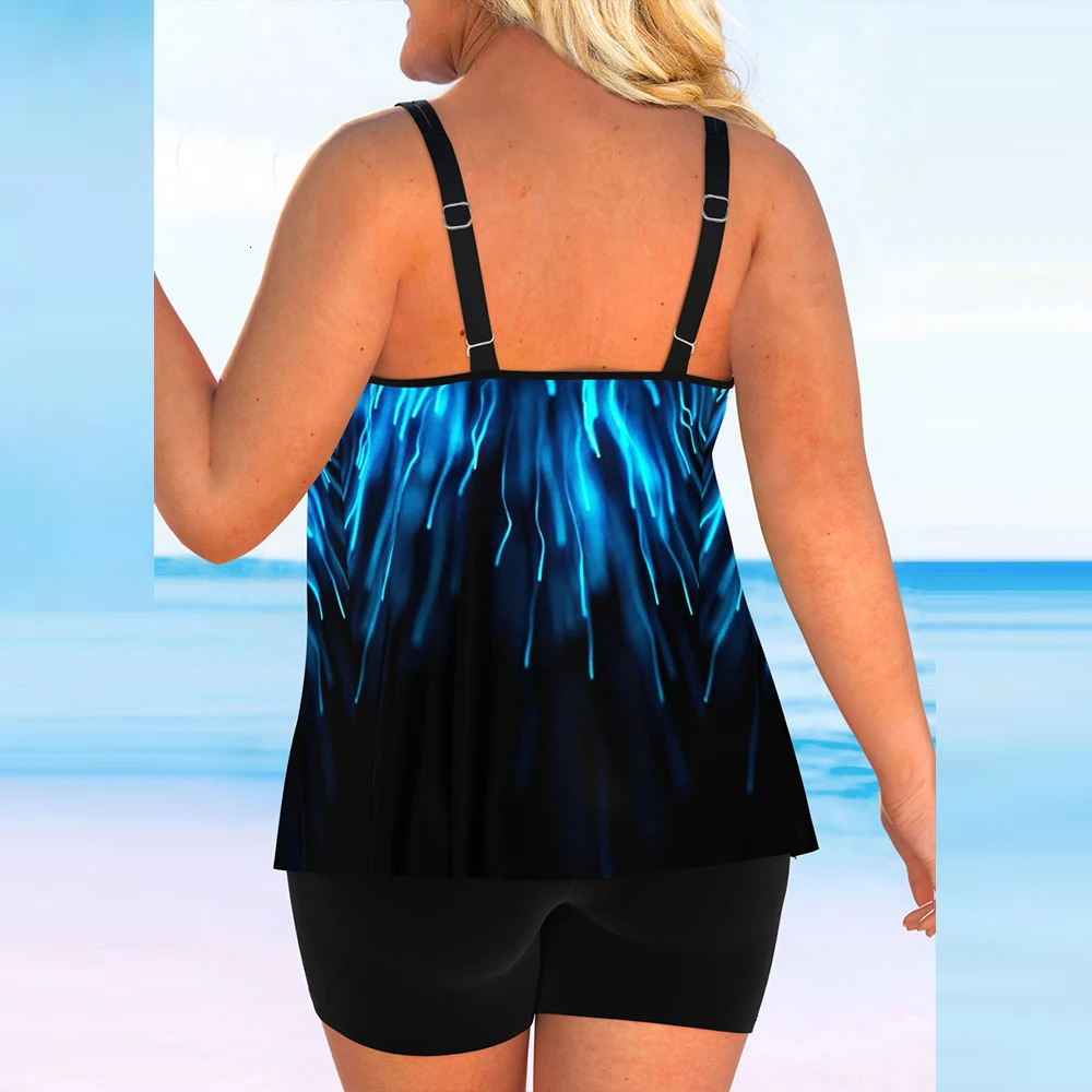3XL 4XL 5XL Plus Size Two Piece Women Swimsuit for 2024 Summer Korean Fashion Vacation Beach Swimming Suit High waist Beachwear 250211Z