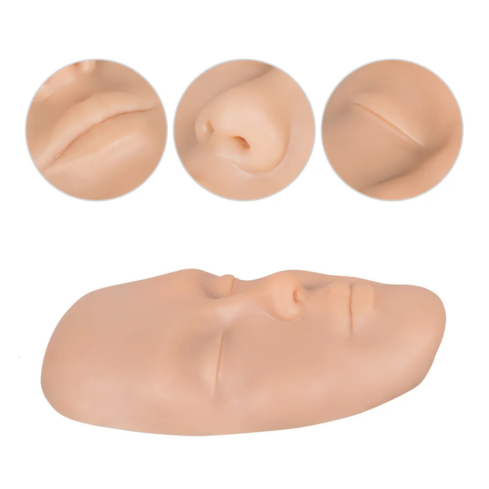 5D Emulation Full-face Flexible Liquid Silicone Skin for Eyebrow Lips Microblading Tattoo Practice Semi-anent Training Tools 250214