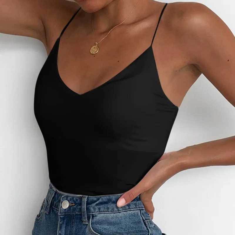 Summer Sexy Women Thin Wild Solid Camis Vest Tank Tops Fe Strap Basic Tops Slim Sveless CamisoleXJ250212