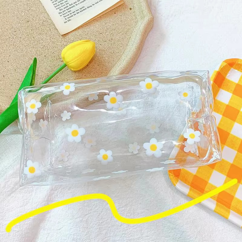 Clear Makeup Fashion Transparent Travel Portable Mini Wash Storage Bags Strawberry wer Print Women Zipper Cosmetic Bag swissmilitary