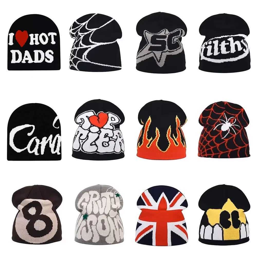 Fashion Letter Beanie Cargo Y2K Cap for Men And Beanies Winter Knitted Caps Hbre Top Keep Warm Hat Outdoor X250212