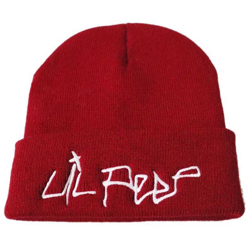 Casual Lil Peep Beanies Embroidery Warm Soft Knitted Hat Hip-Hop Bonnet Unisex X250212