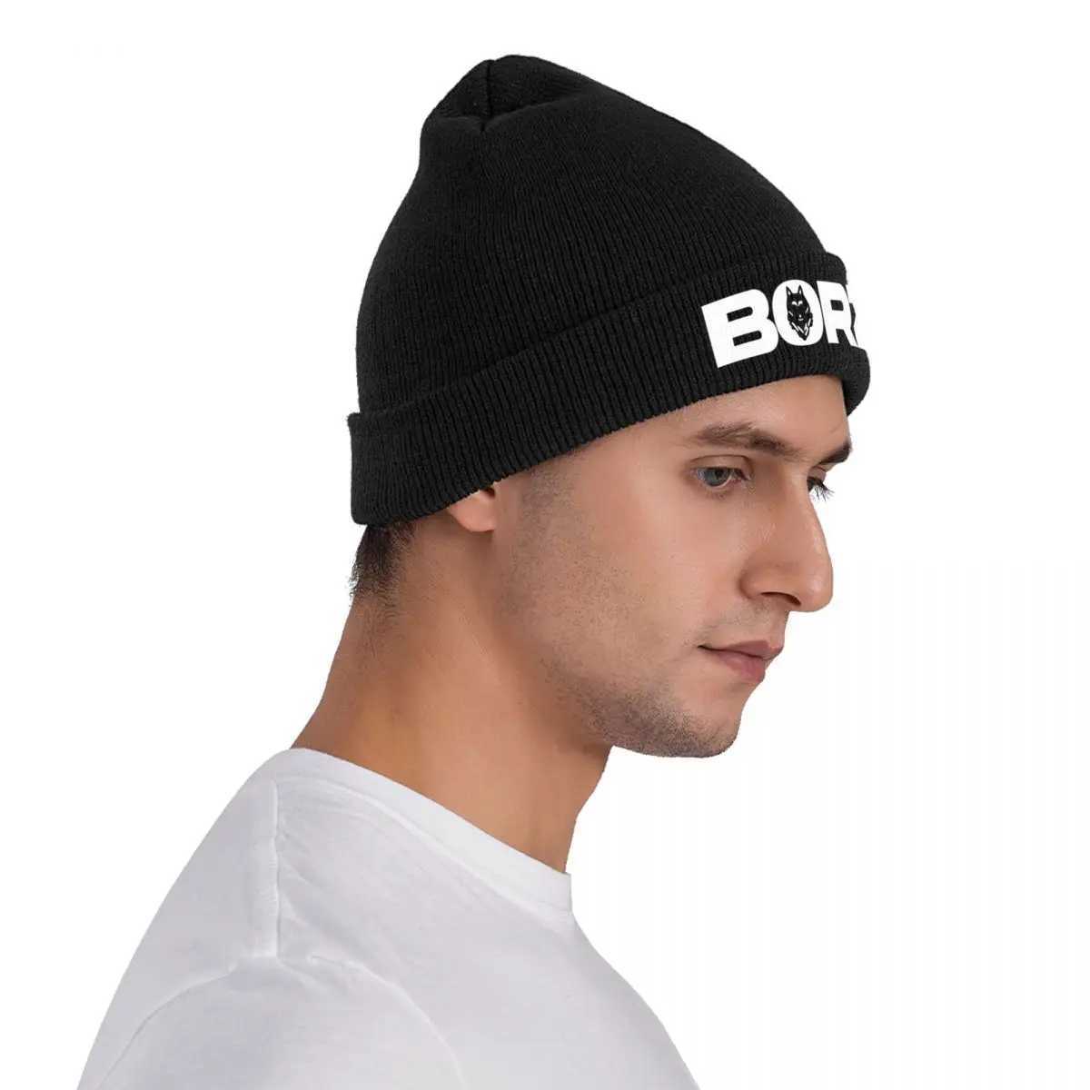 Chechen Borz Wolf Knit Hat Beanie Autumn Winter Hats Warm Acrylic Fashion Coat of Arms Cap for Men Wen Gift X250212