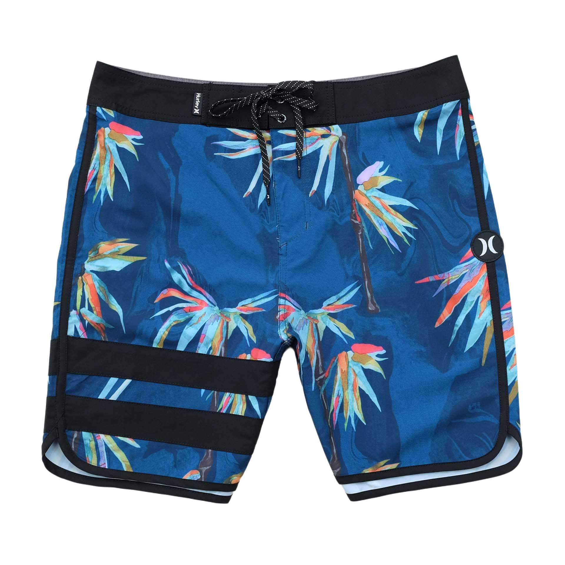 Beach pants for men 2024 new summer four sided elastic waterproof quick drying printed five quarter pants hot selling W250212