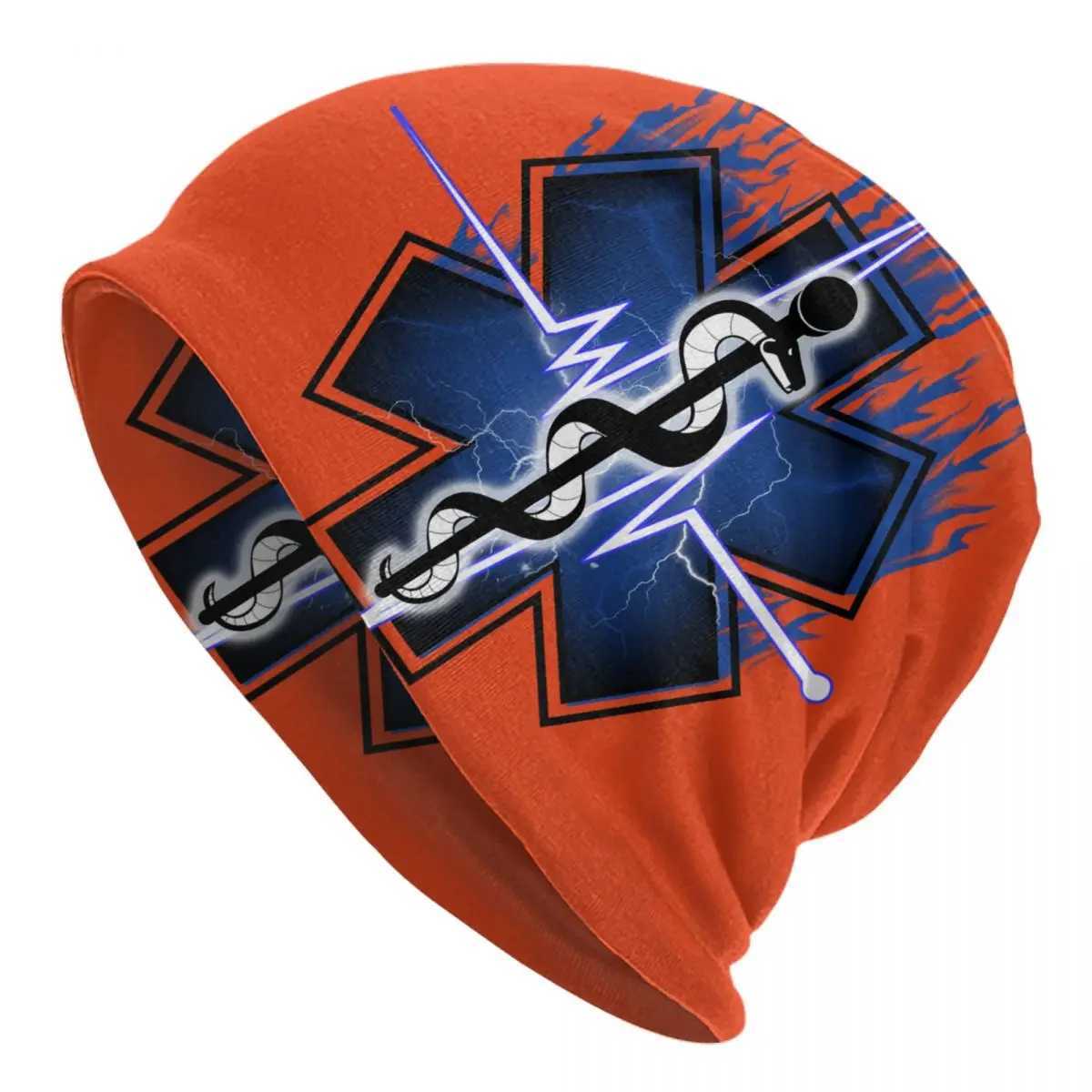 Cust Emt Star Of Life Beanie Cap Winter Bonnet Knitted Hats Hip Hop Outdoor Paramedic Health Care Sklies Beanies Hats X250212
