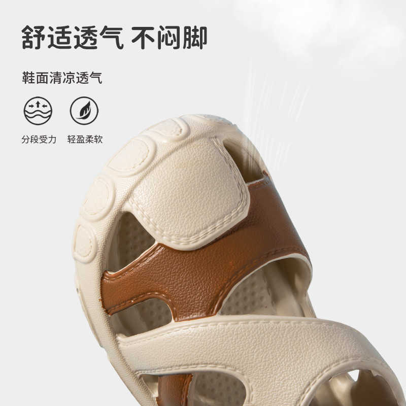 Sandals Childrens Sandals - Solid Color Beach Shoes for Boys and Girls - Breathable and Durable Outdoor Hole Shoes - New Summer Edition H250212