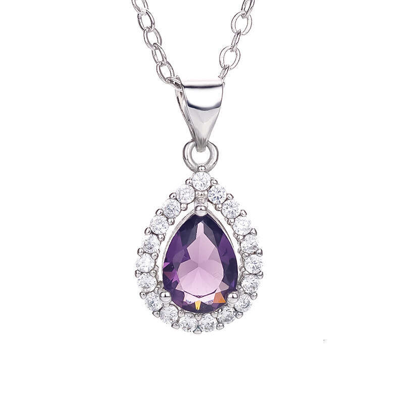 Recommended new minimalist necklace set from Japan South Korea, fashionable and elegant zircon teardrop shaped open ring earrings