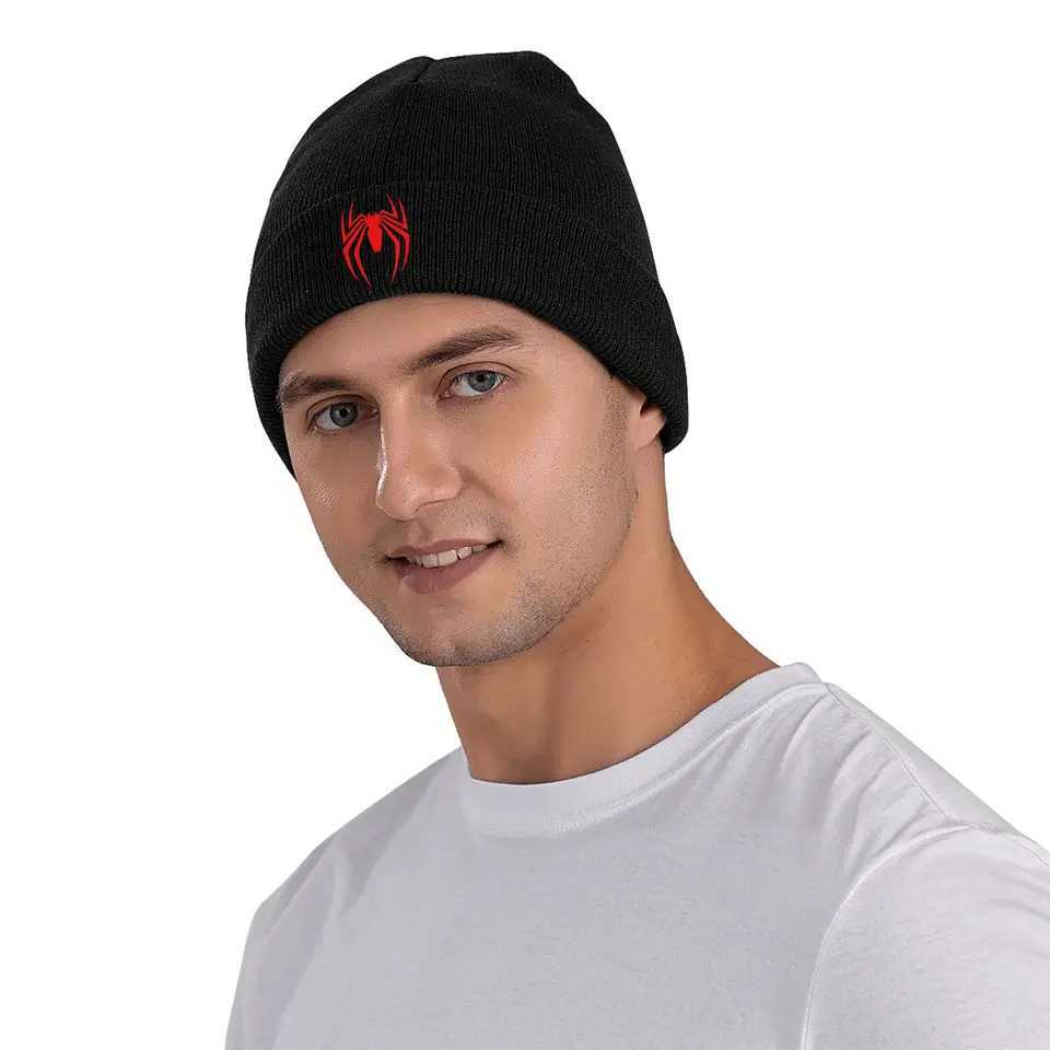 Spider Man Hat Autumn Sklies Beanies Bag Hat Fem Acrylic Sklcap X250212