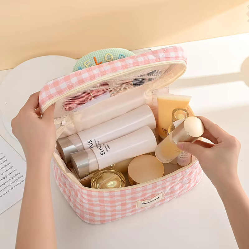 Personality Women Tote Cotton Makeup Portable Large Capacity Travel Organizer Cosmetic Wash Pouch Ladies Make Up Storage Bag swissmilitary