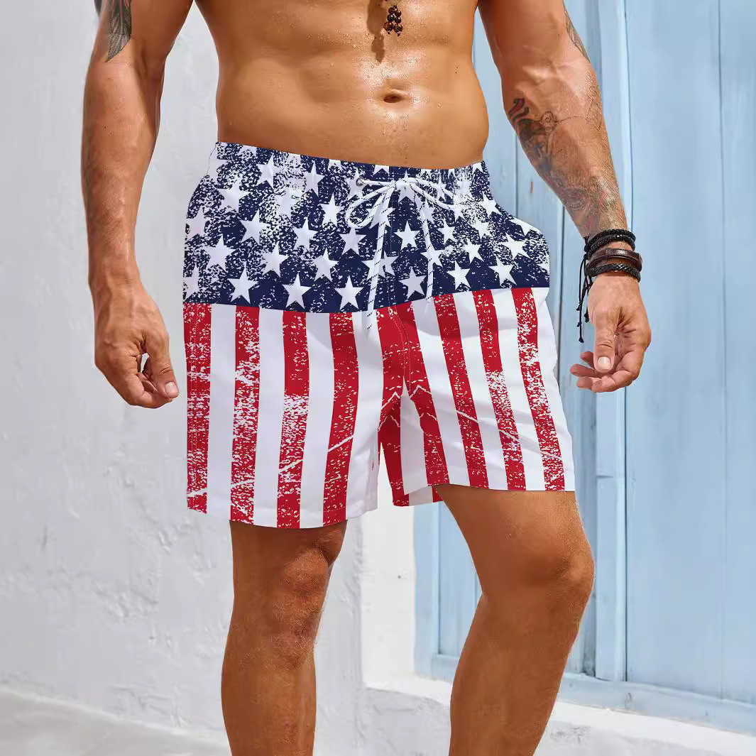 Mens quick drying beach shorts swimming trunks Hawaiian mens shorts casual mens beach summer surfing pants W250212