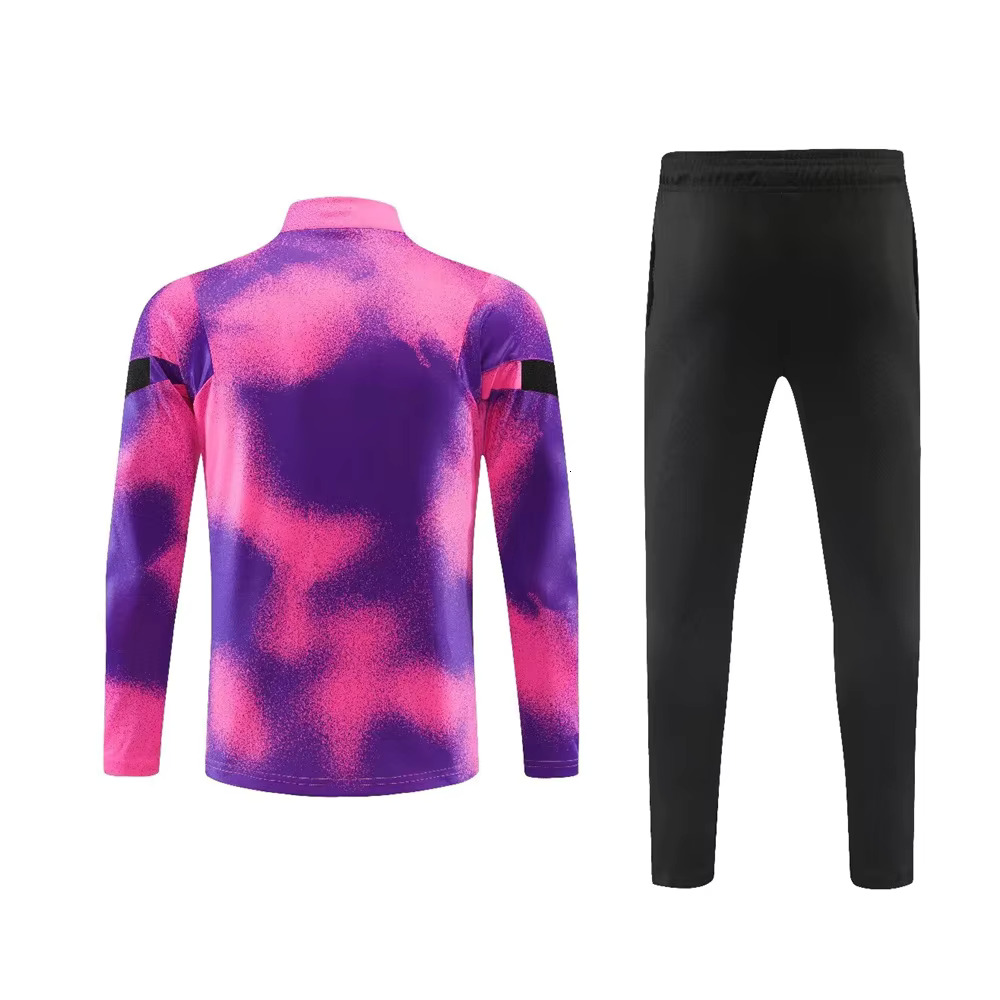 New Men's Sports Set Pian Fans Half Zipper Jacket Training Wear Games Jerseys Soccer Kit Aldult Tops And Trousers Casual Wea