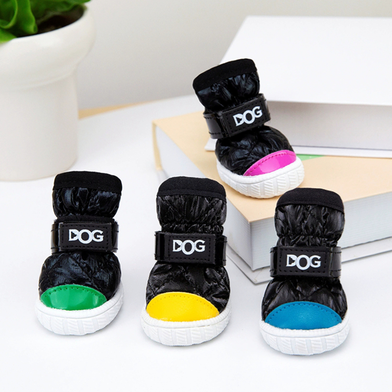 Dog Shoes for Cotton Shoes, Puppy Dog Boots Paw Protectors for Winter Snowy Day,Sole Thickened Wear Resistant, New Electroplated Colors, with Patent L