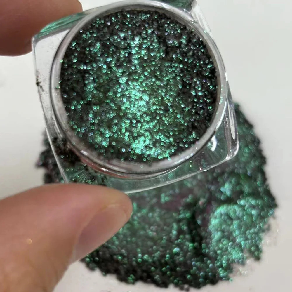 Natural Black Base Green Shimmer Mica Chameleon Powder for Makup Nail Art Gel Epoxy Resin Bath Bombs Candle Soap Lip Gloss Slime 250208