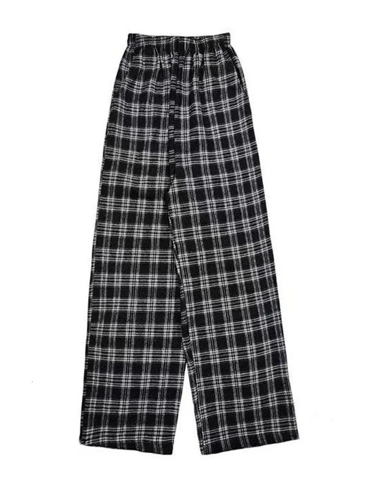 Zoki womens hiphop streetwear black flat bottomed pants Harajuku student oversized wide leg fashionable elastic waist casual 250211Z