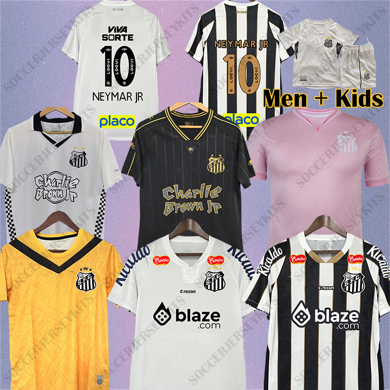 24 25 Santos Retro Soccer Jersey Neymar Jr Ganso Elano Borges Felipe Anderson Classic 2024 2025 Football Men Kids Kit Shirts Jersey