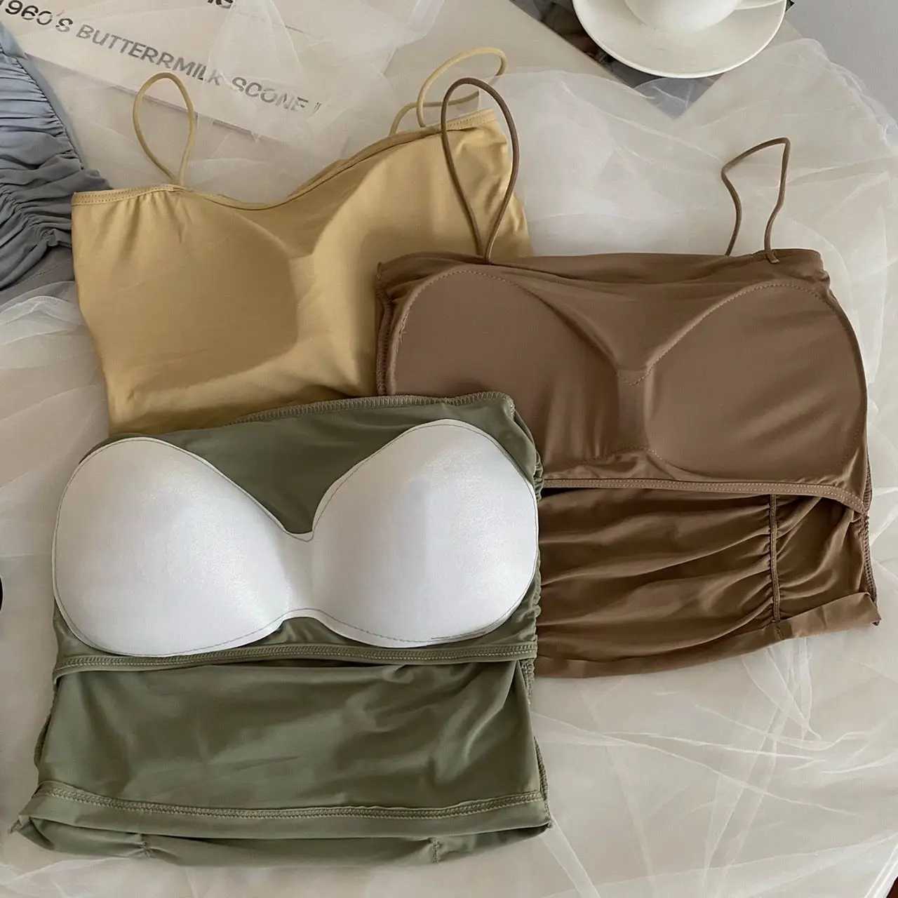 Women Crop Tops Sexy Tank Top For Lady Summer Tube Tops With Cups Fe Underwear Lingerie Woman Clothing Girls Camisole VestXJ250212