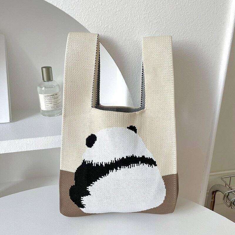 Ins New Small Female Internet Celebrity Knitted Handheld Tote for Portable Storage and Versatile Korean Version Shoulder Bag