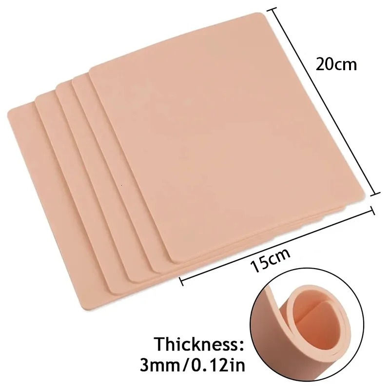 1/3/5/8/10/15pcs Tattoo Practice Skin M Silicone Fake Skin Double-Sided for anent Makeup Training Supply Tattoo Accessory 250207