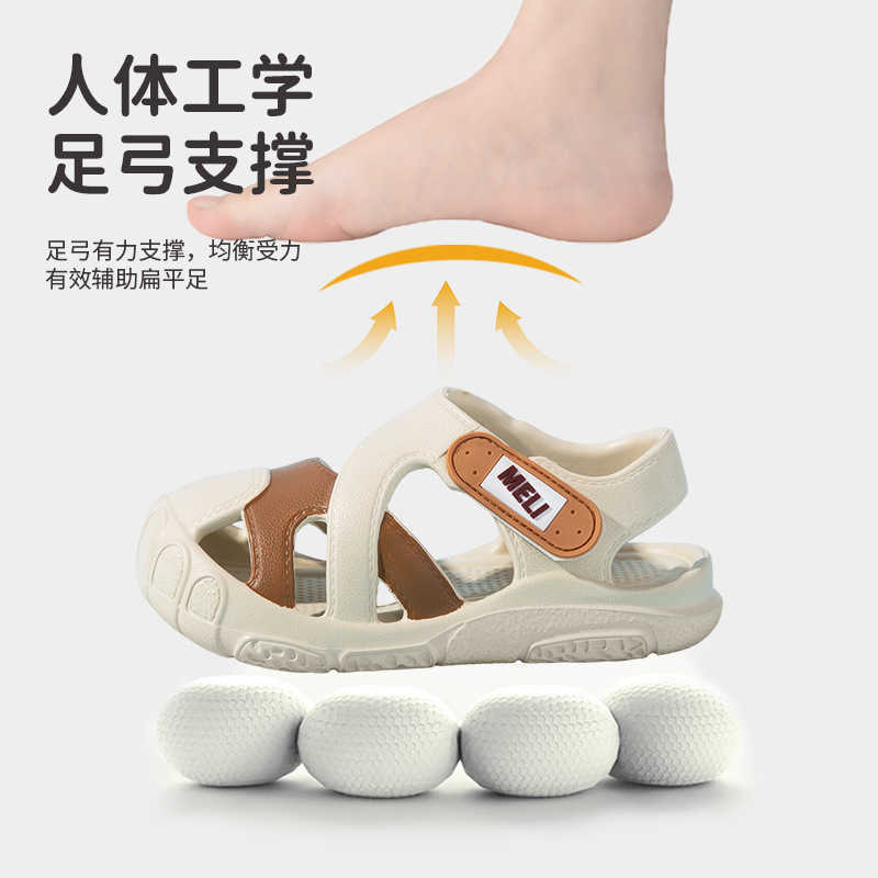 Sandals Childrens Sandals - Solid Color Beach Shoes for Boys and Girls - Breathable and Durable Outdoor Hole Shoes - New Summer Edition H250212