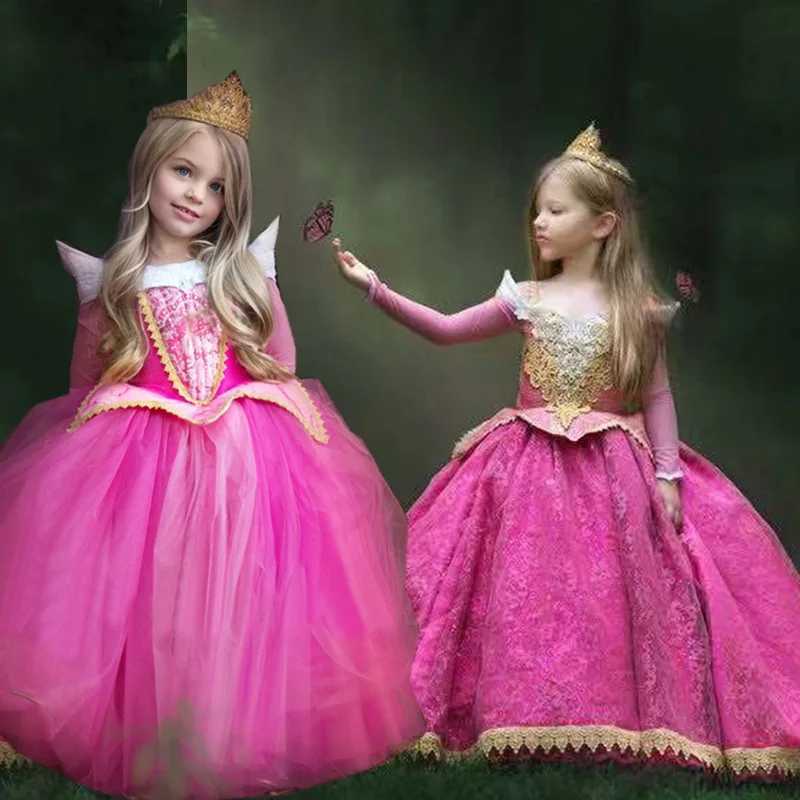 Sleeping Beau Cosplay Costume Girl Princess Luxury Dress Halloween Costume for Kids Birthday Par Ball Gown Dresses VestidosXJ250117