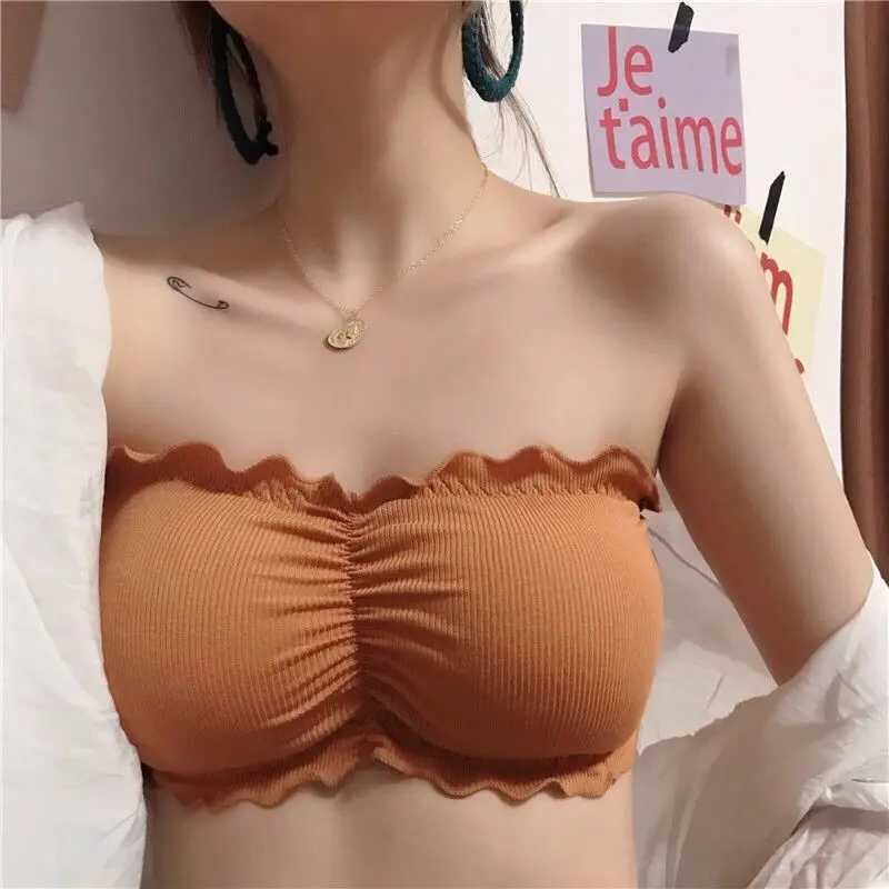 One-piece Tube Tops Women Intimates Basic Black White Orange Yellow Pink Womens Strapless Bra Bandeau Tube Top Underwear TubetopXJ250212