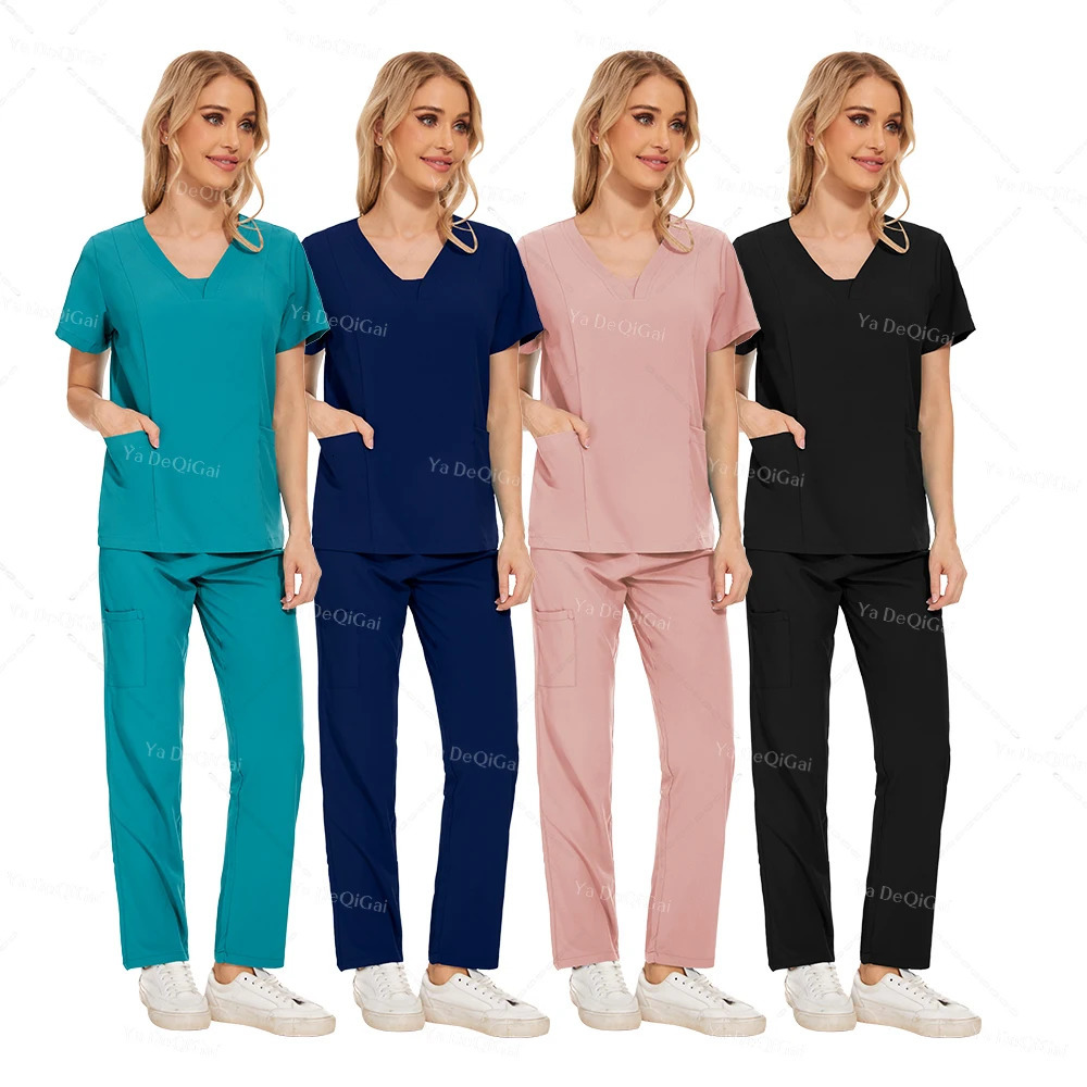 est Nursing Clothing Pink Blue Doctor Nurse Uniforms Women Men Scrubs Sets Tops Pants Beauty Salon Workwear 250115