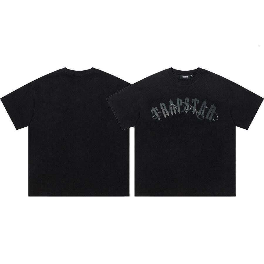 High Quality trapstarshirt Sportswear Branded Letter Gradient Print Men's Loose Round Neck Pullover Trapstarshirt Couple Sleeve T-shirt Trapstsr d4