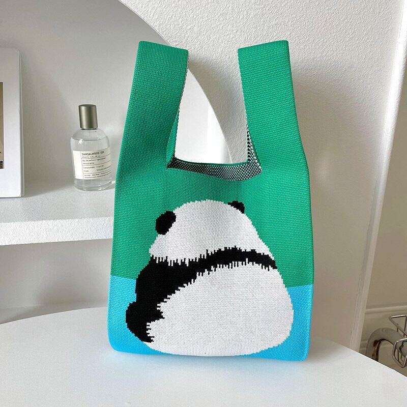 Ins New Small Female Internet Celebrity Knitted Handheld Tote for Portable Storage and Versatile Korean Version Shoulder Bag