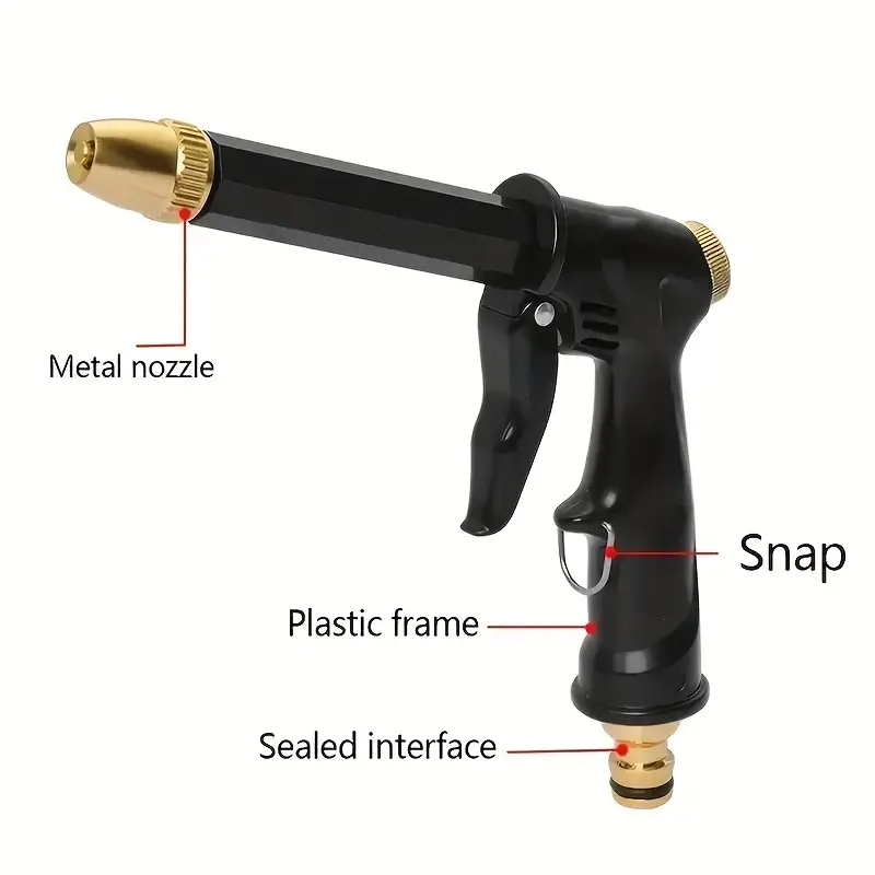 Adjustable Nozzle Metal Hose Attachment for Superior Cleaning Performance in Gardens and Driveways