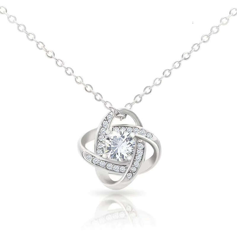 Full Dia Zircon Pendant Simple Clover Necklace Mother's Day Gift