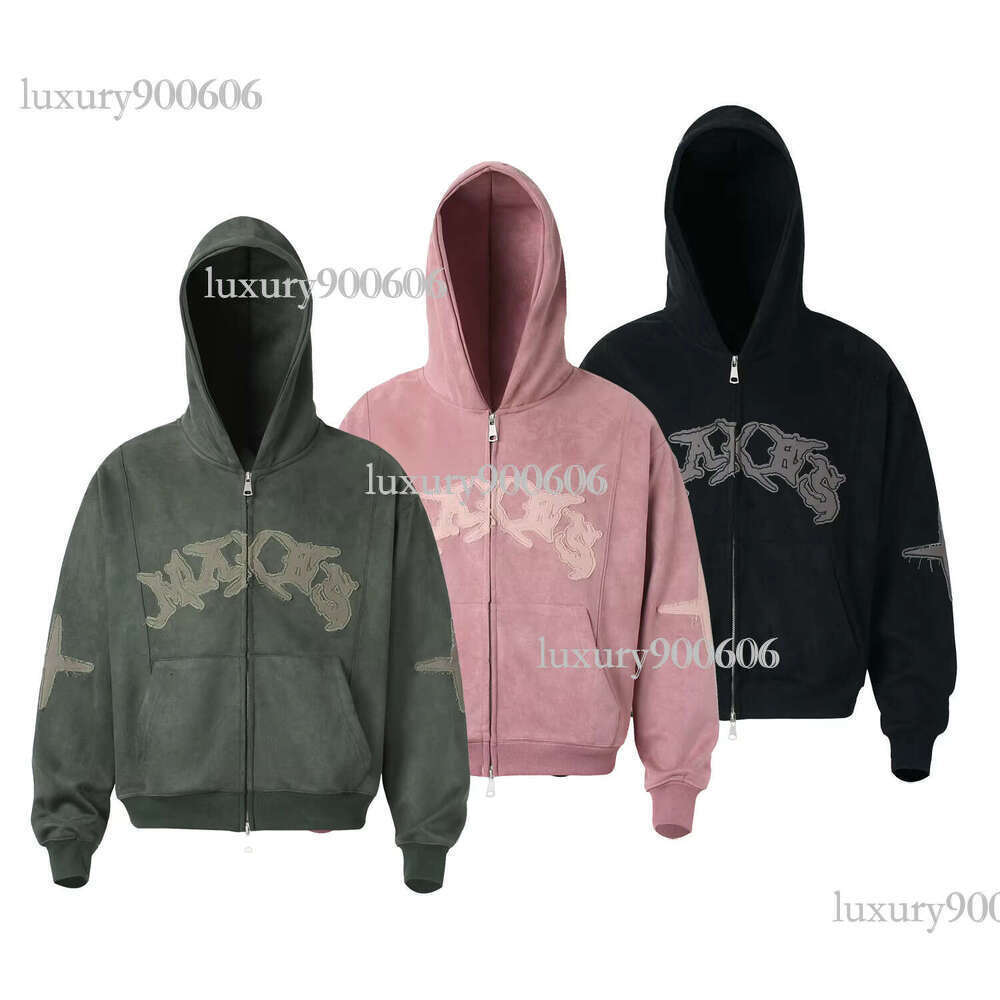Patch Trend Design American PFNW Suede gewrf Hooded Sweatshirt Jacket Men's Spring 2025 New Zipper Cardigan Outerwear Tide Top 28W5886