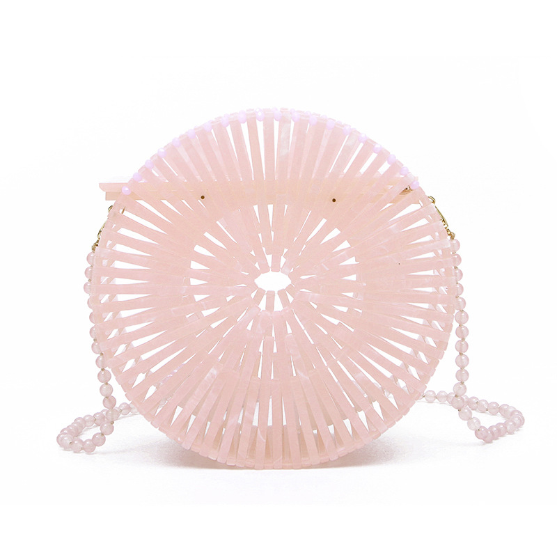 Elegant Mini Circular Acrylic Handbag for Beach Trips and Festival Celebrations
