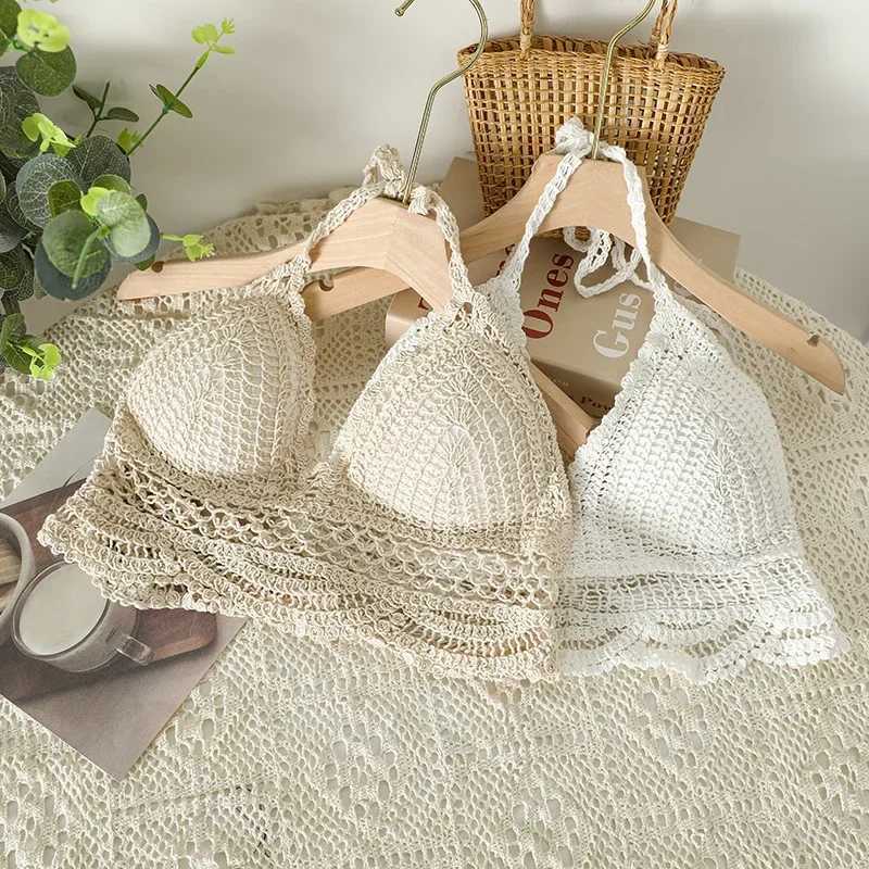 Woman Sexy Top Crochet Tank Tops Women Corset Femme Tanks Crop Camisole Japanese Fashion Knit Camis Built In Bra DropshippingXJ250212