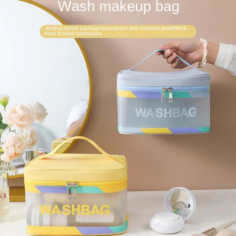 Frosted Large Capacity Waterproof Wash Cosmetic Storage Portable Makeup Travel Bag swissmilitary
