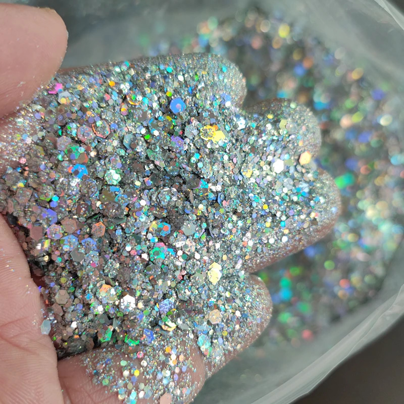 106 colors Wholesale 1KG Hexagon Holographic Chunky Glitter Nail Tips Bulk Glitter Powder Flakes Sparkly Glitter Resin Crystal 250208