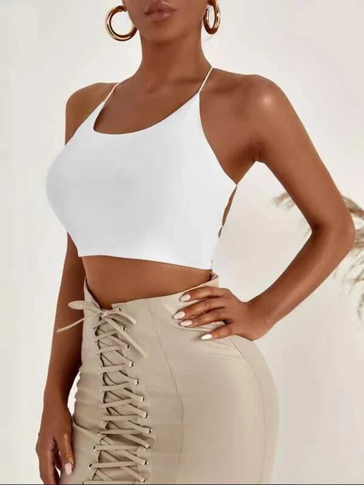 2022 Summer New SXY Backless Lace Up Crop Cami TopXJ250212