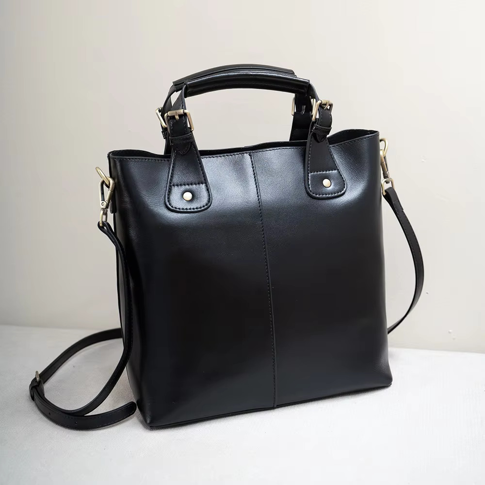 Oilwax Genuine Tote Bag Woman Vintage Real Cow Leather Handbag Fashion Ladies Shoulder Or Messenger Bags