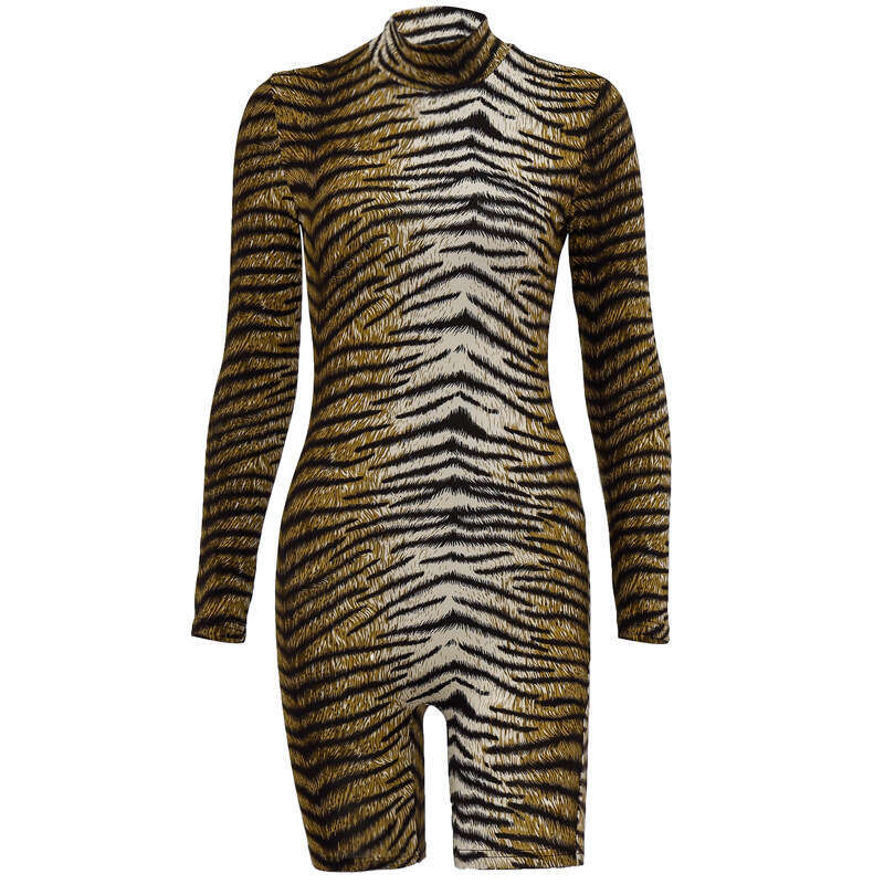 European and American bestseller winter high neck pullover long sleeved sexy jumpsuit 2025 new casual fashion trend clothing