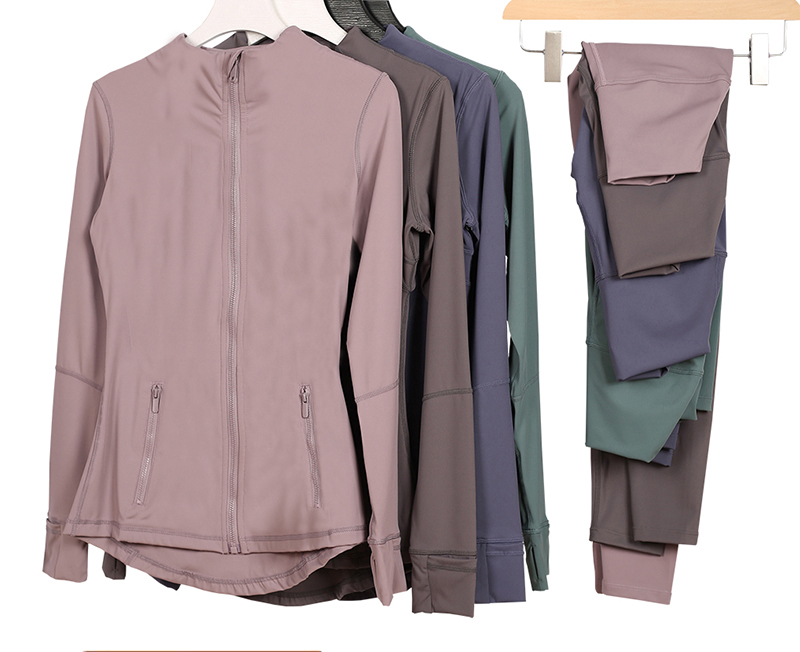 2pcs designer yoga set gym set and leggings womens define workout sport coat fiess jacket sports quick dry activewear top solid zip up sweatshirt spor