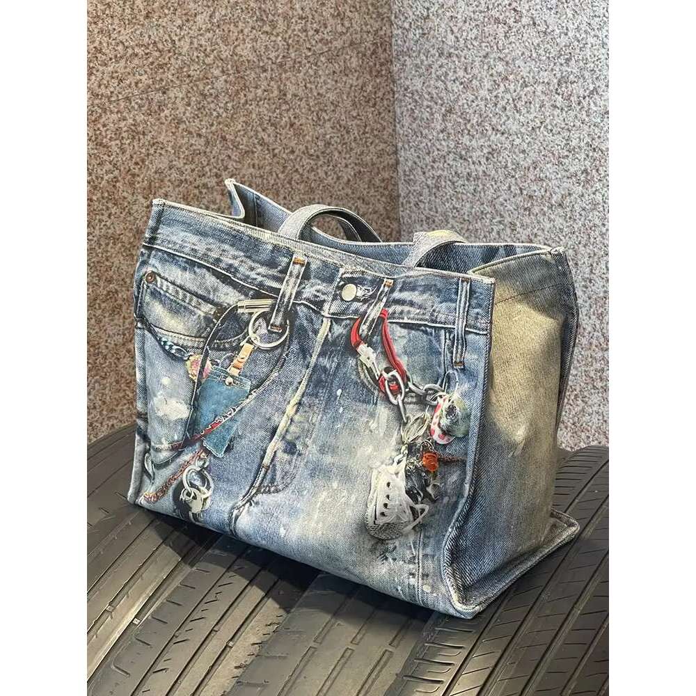 FIRMRANCH INS Trendy Style Retro Vintage Printed Shopping Bag With Large Capacity Women's One Shoulder Tote Leisure Pouch Purse